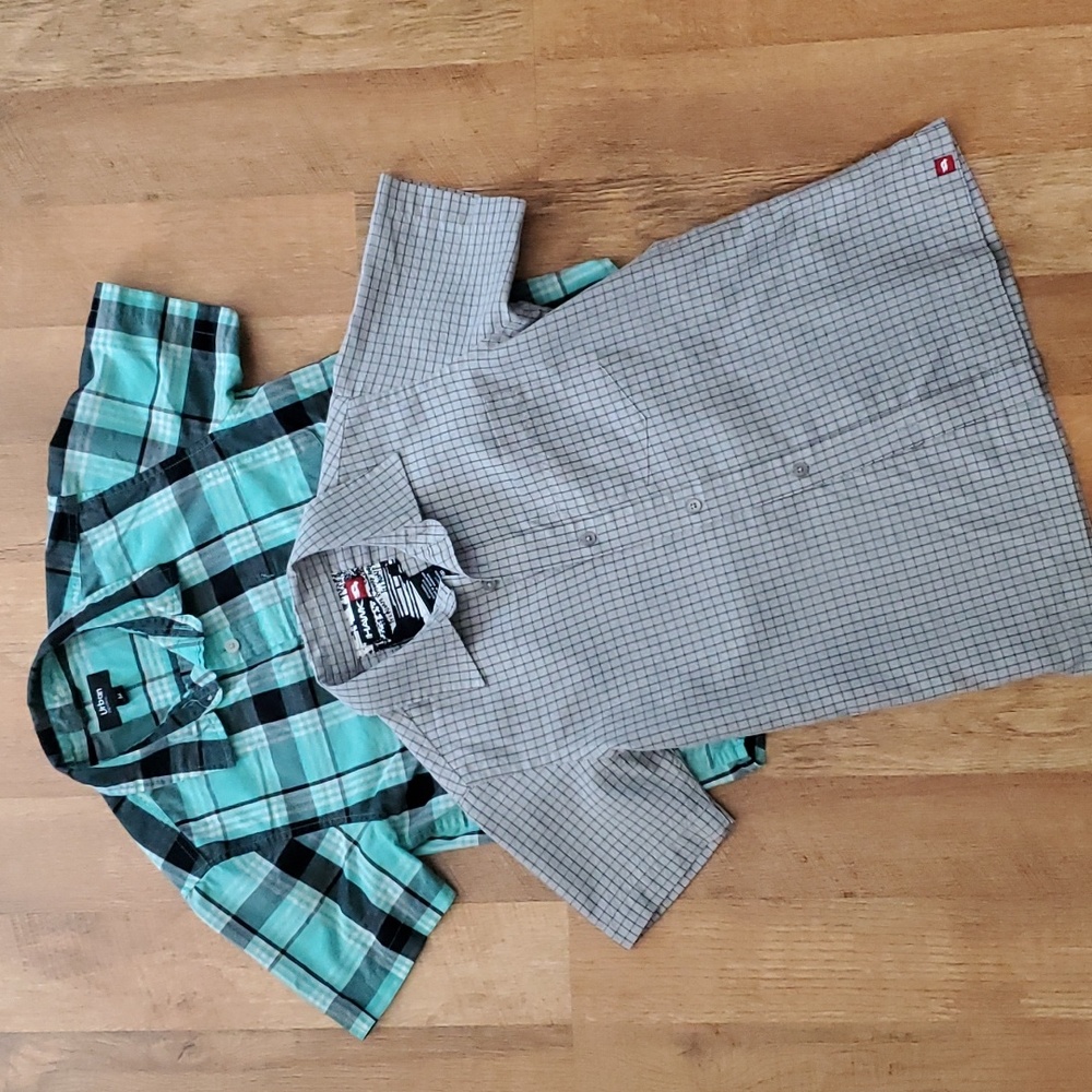 Tony Hawk and Urban Pipeline 2 pack short sleeve boys buttondown shirts size 8